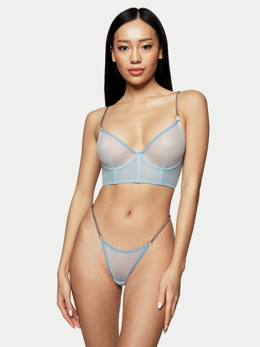 Megan Dessous-Set in Blau