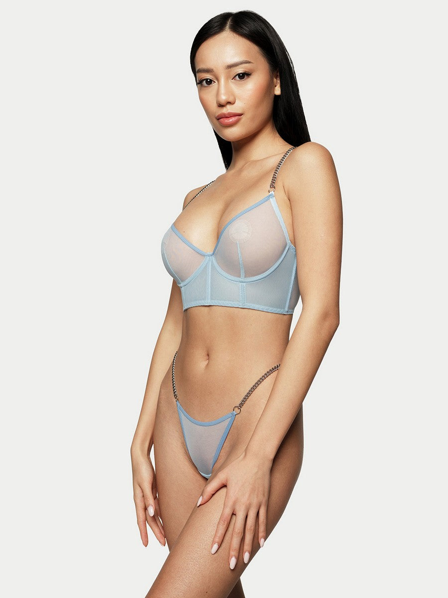 Megan Dessous-Set in Blau