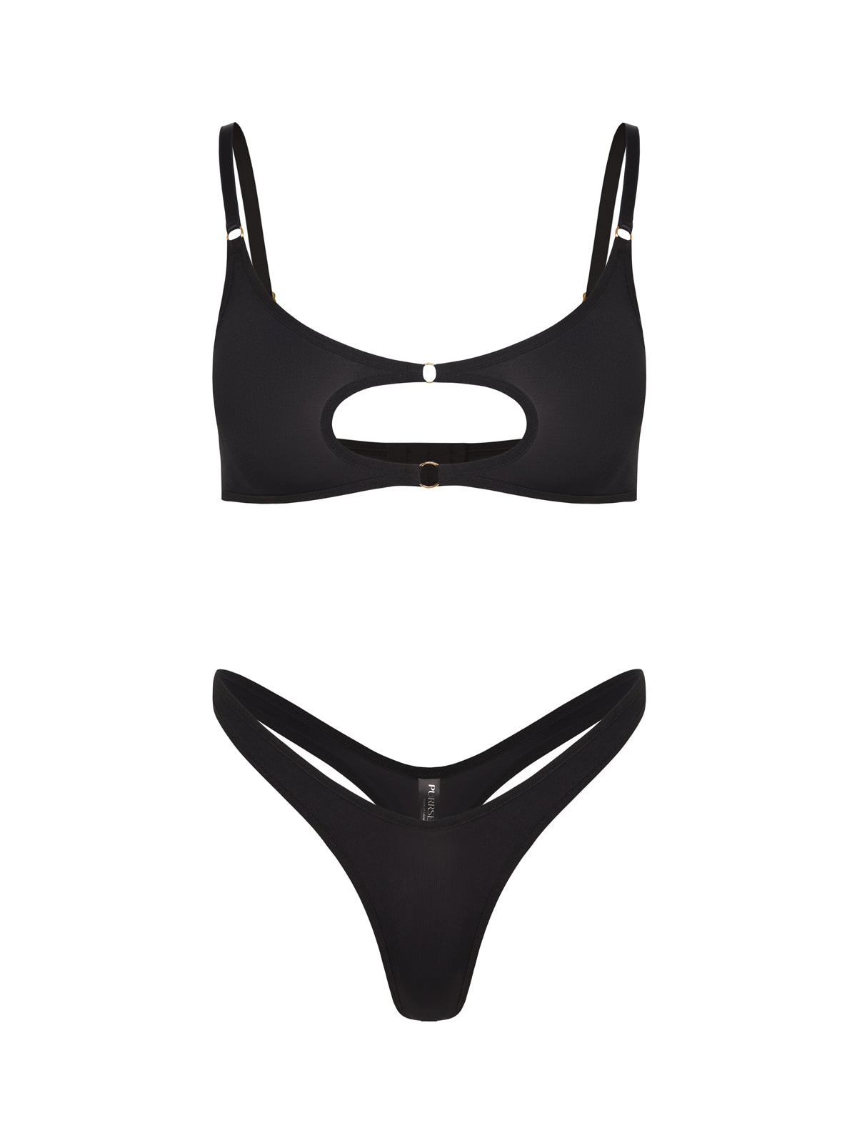 Salma Black Microfiber Lingerie Set