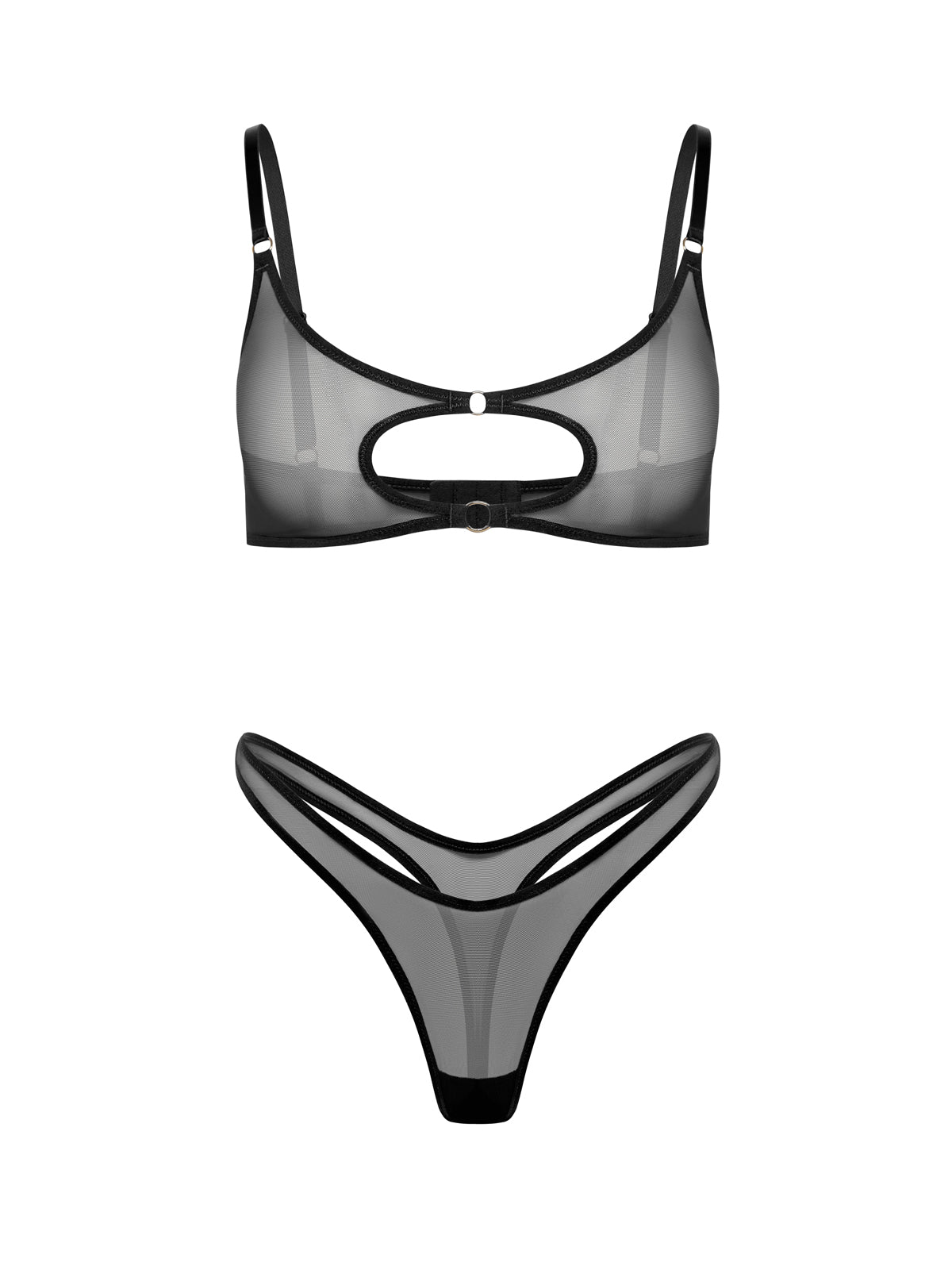 Salma Black Mesh Lingerie Set