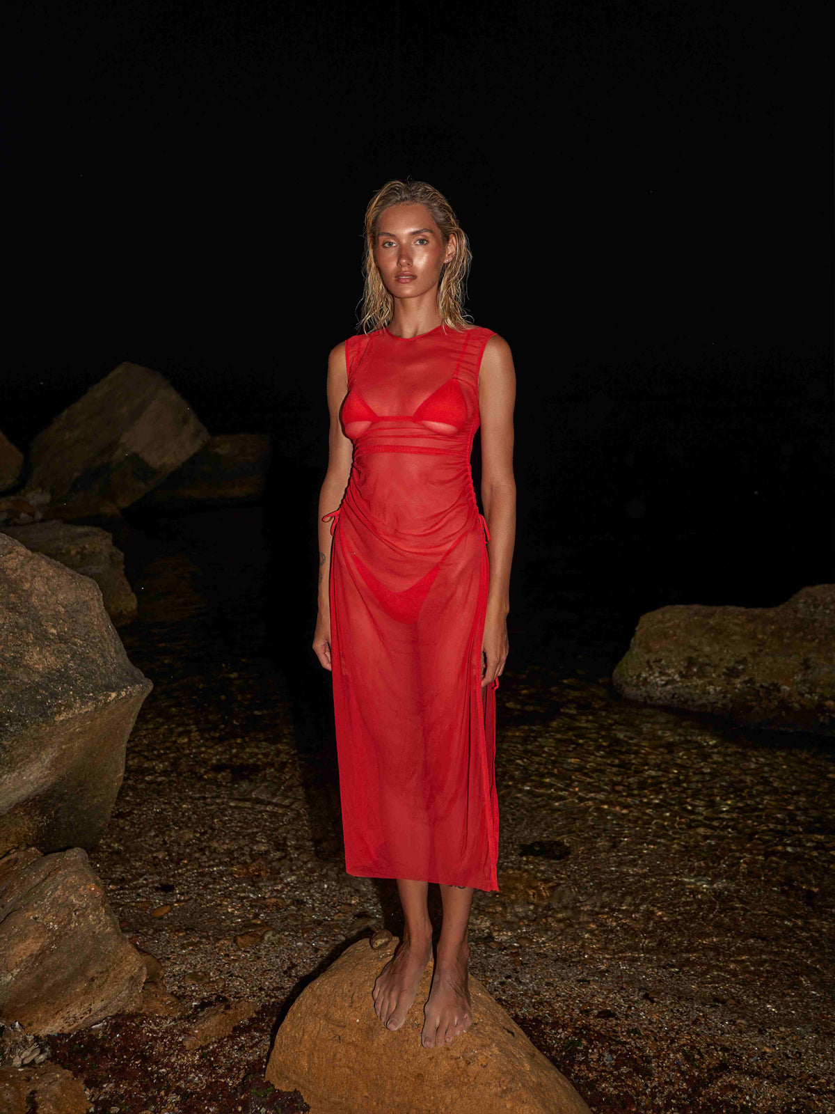 Era Netzkleid in Rot