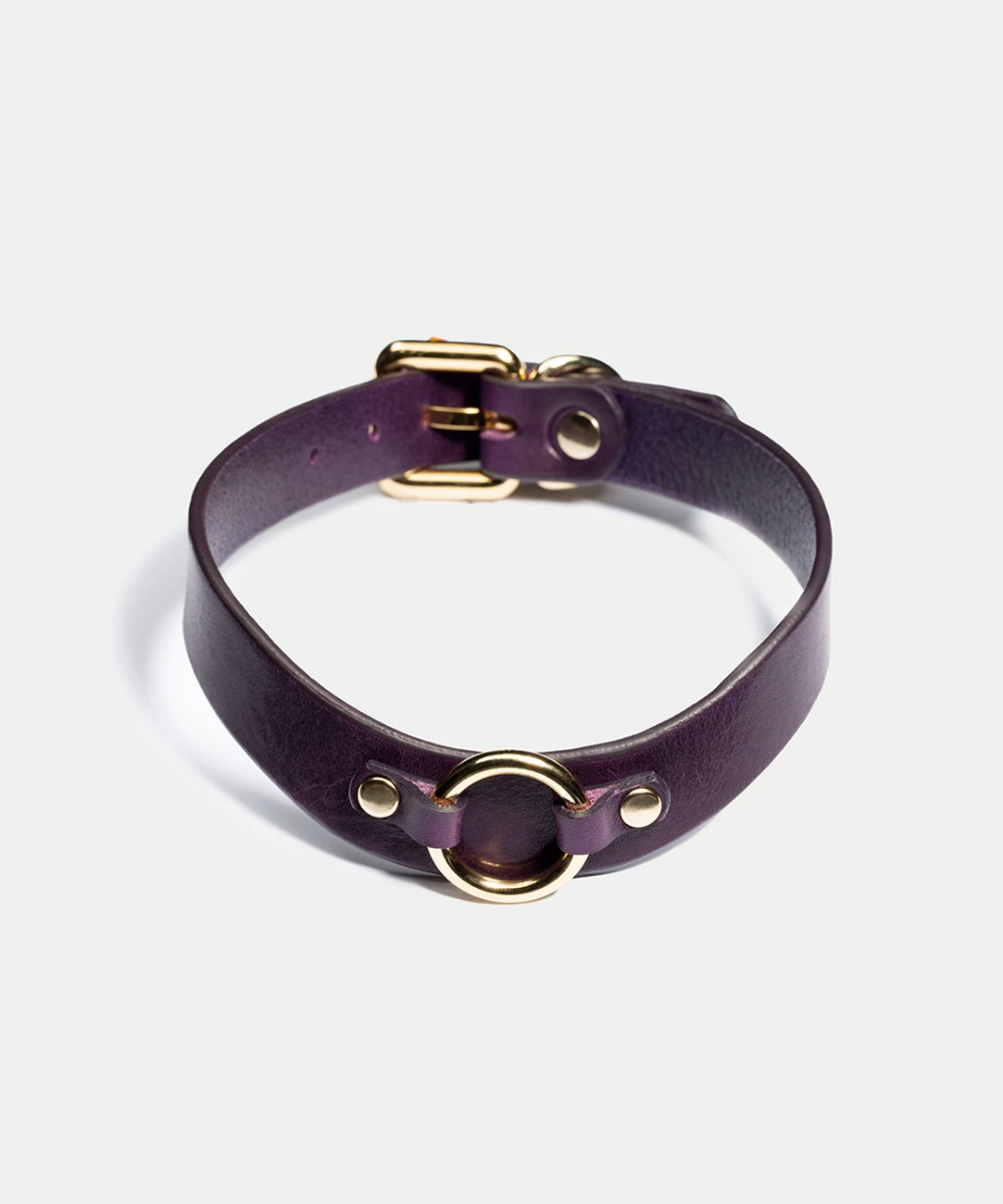 Bibi-Lederhalsband in Lila