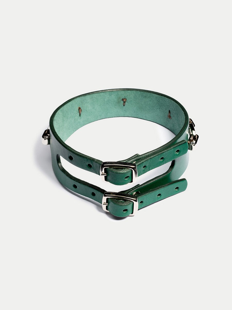 Molly Lederhalsband Tiefgrün