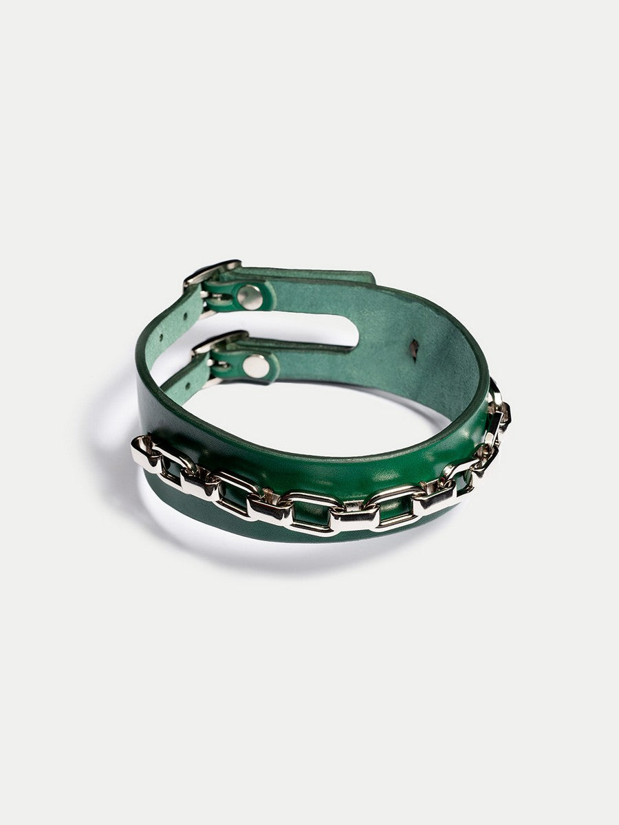 Molly Lederhalsband Tiefgrün