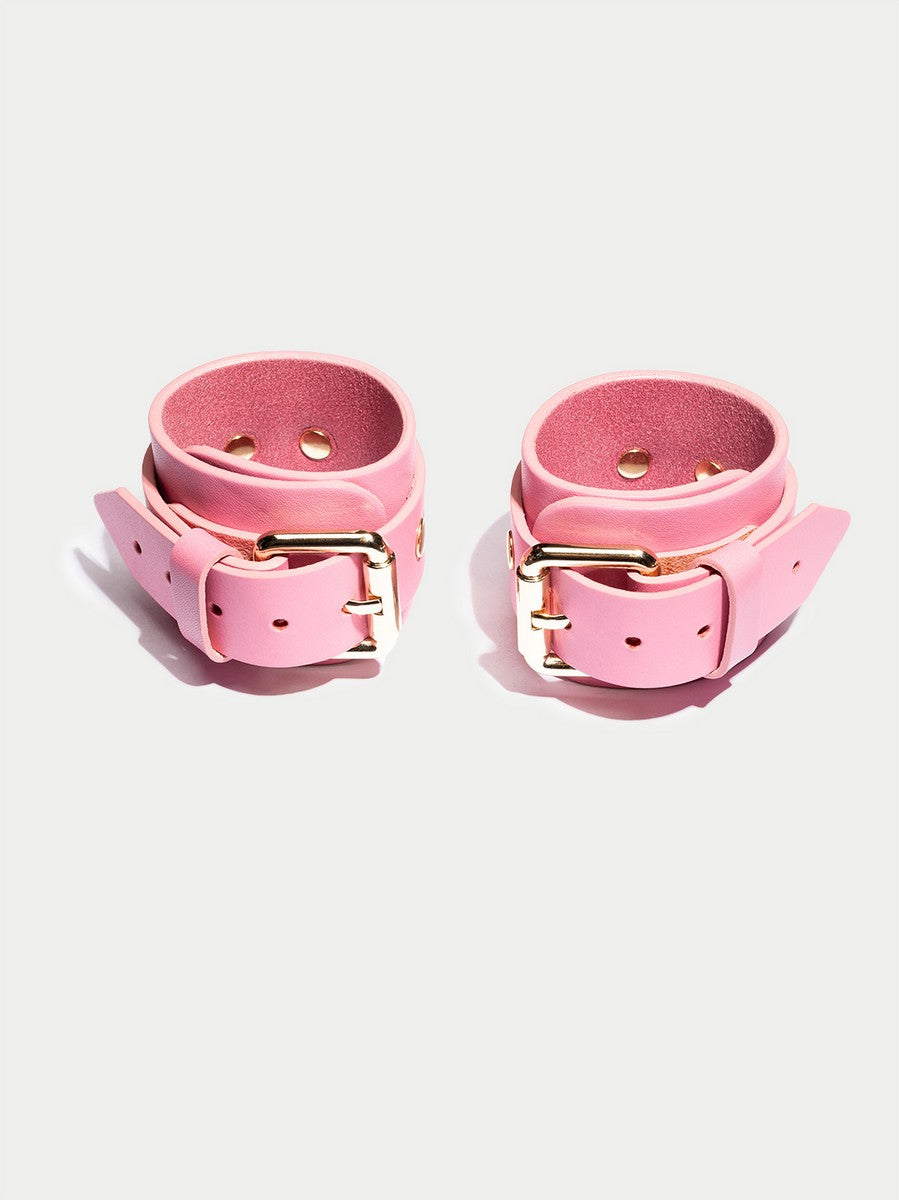 Amo-Ledermanschetten in Babyrosa