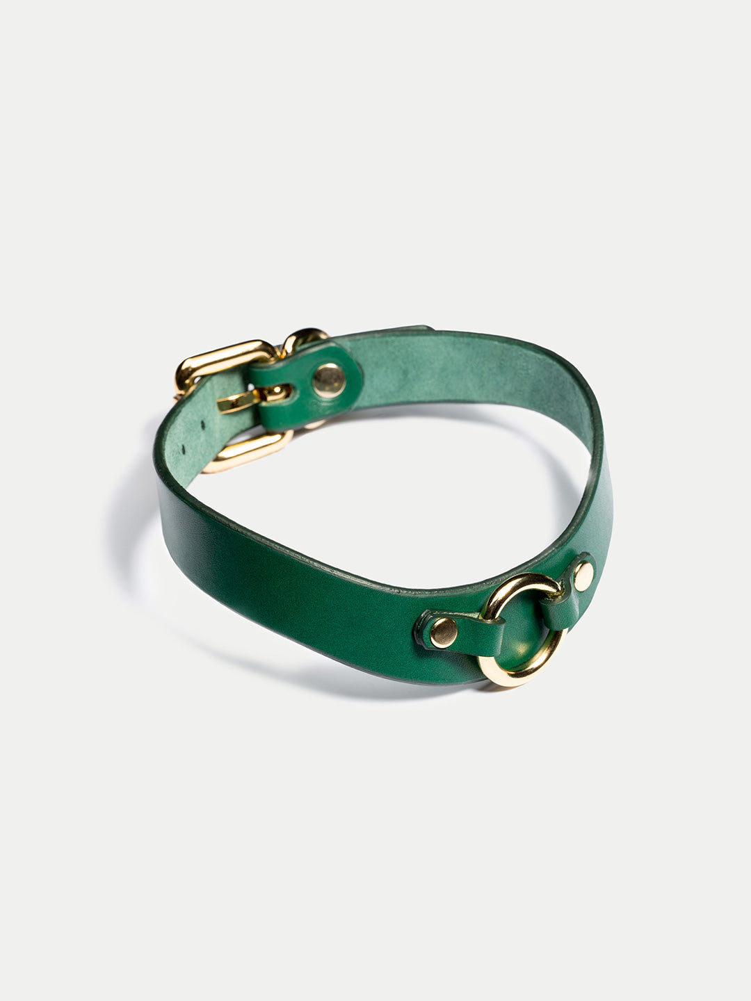 Bibi Lederhalsband Dunkelgrün