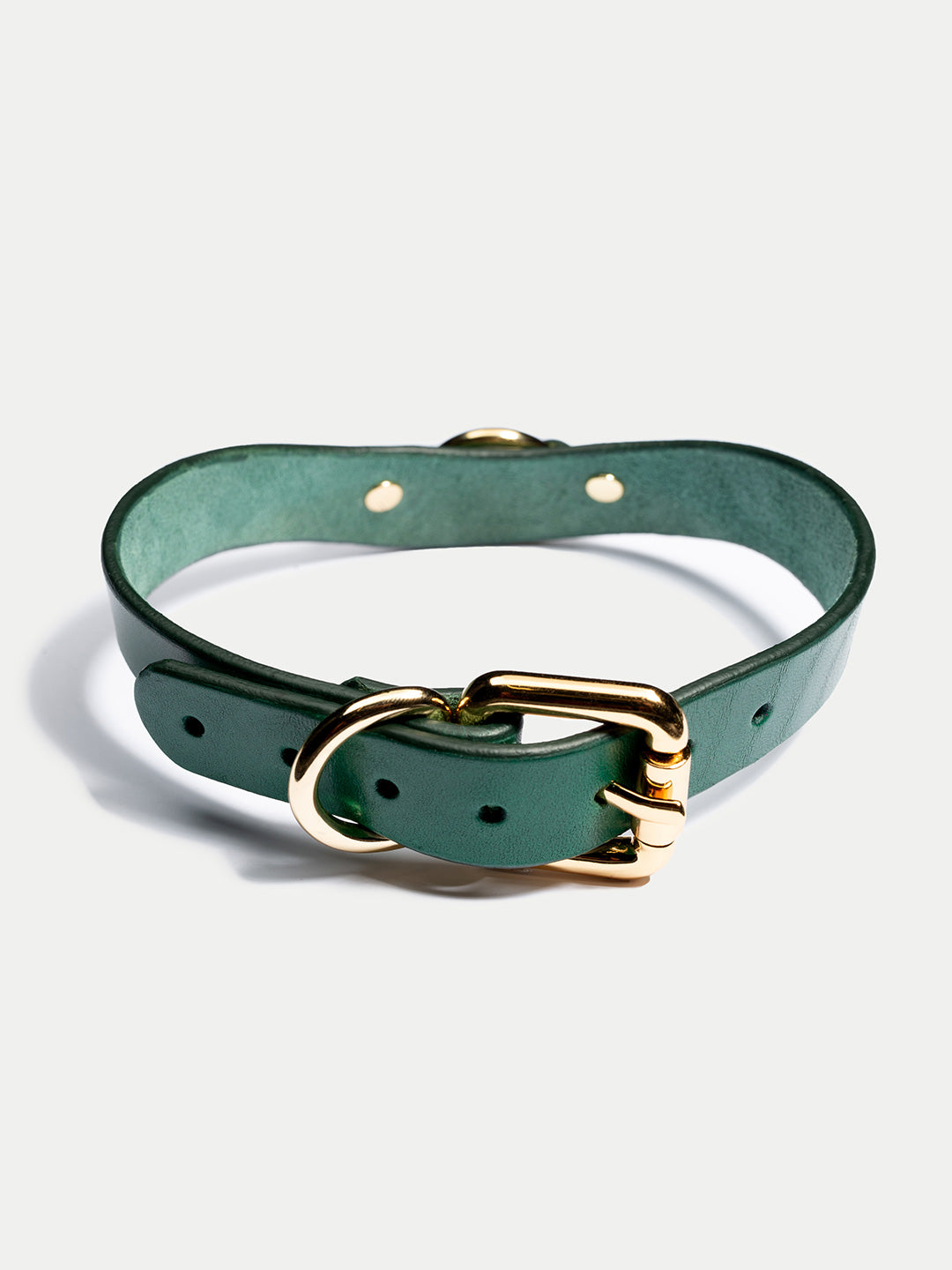 Bibi Lederhalsband Dunkelgrün