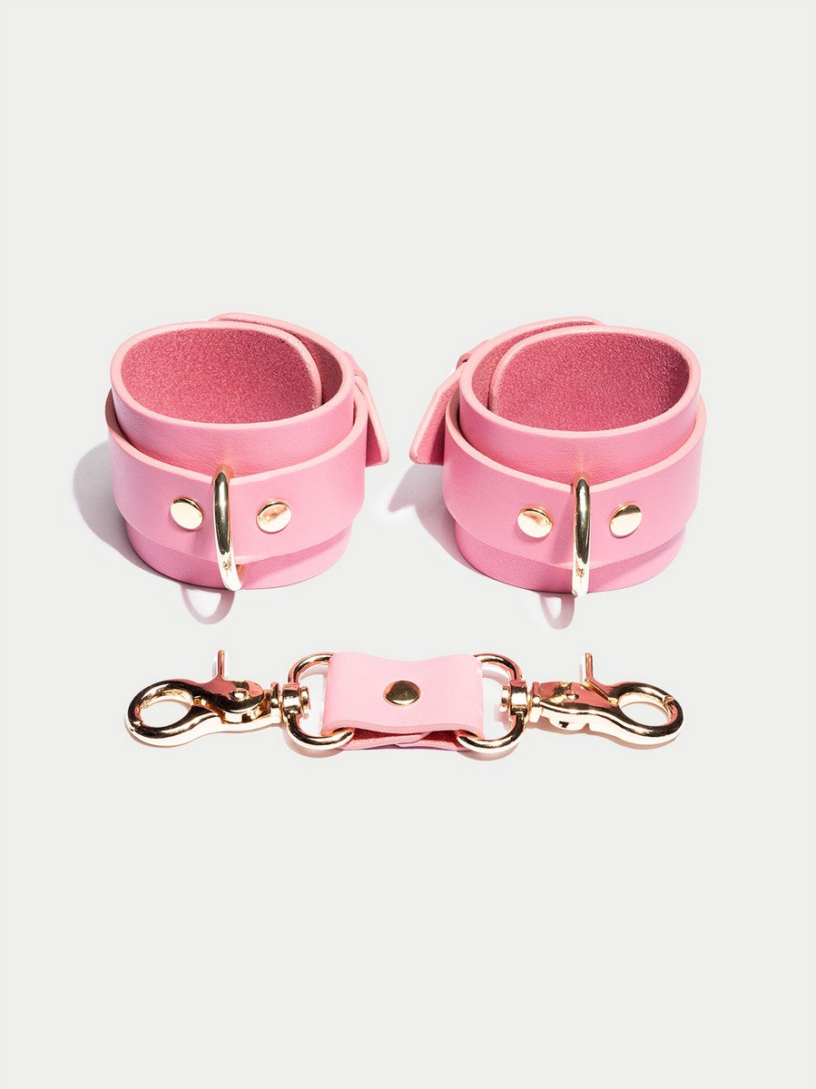 Amo-Ledermanschetten in Babyrosa