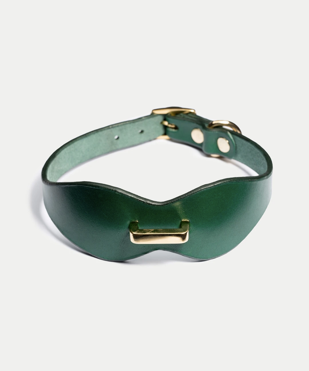 Halsband aus Fiby-Leder in tiefem Grün