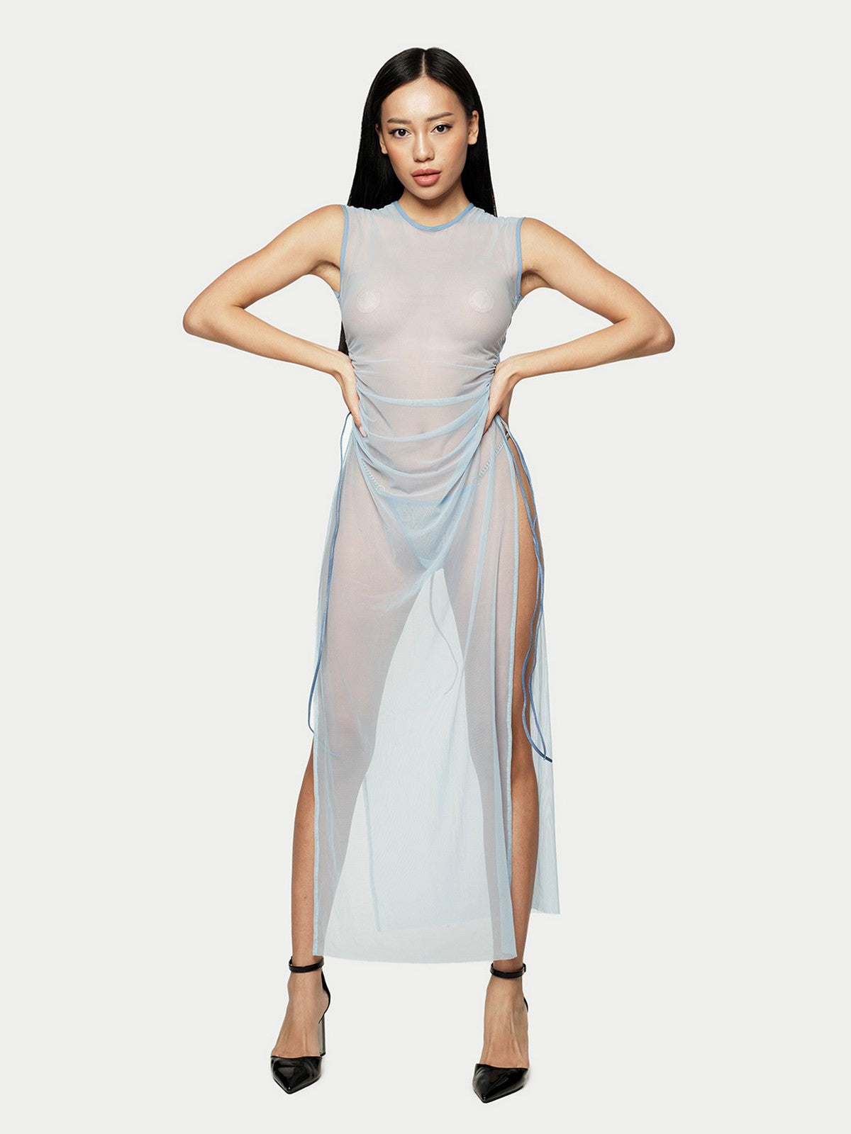 Era Mesh Dress in Blue