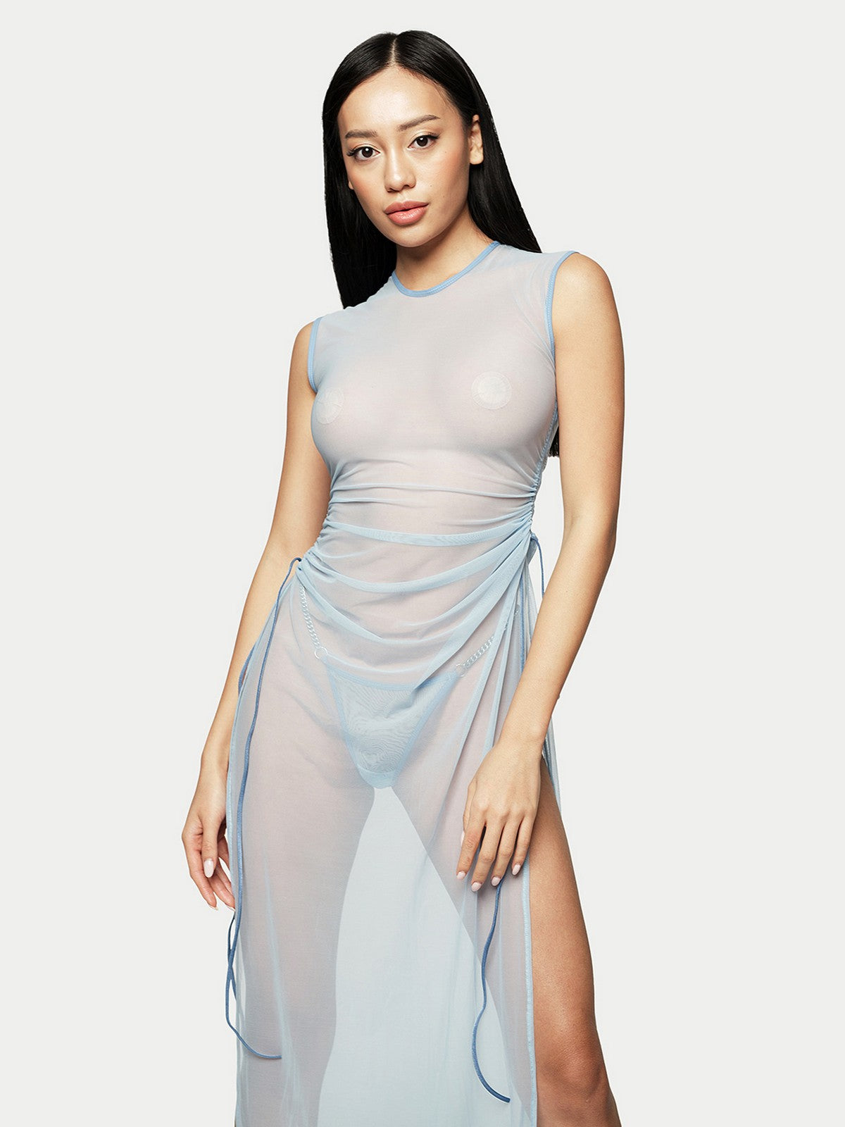Era Mesh Dress in Blue